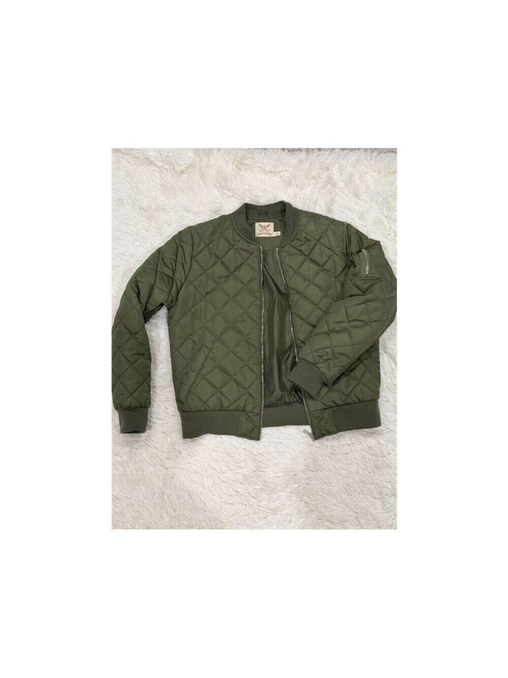 Faded Glory Green Bomber Jacket - Size Large (VGUC)